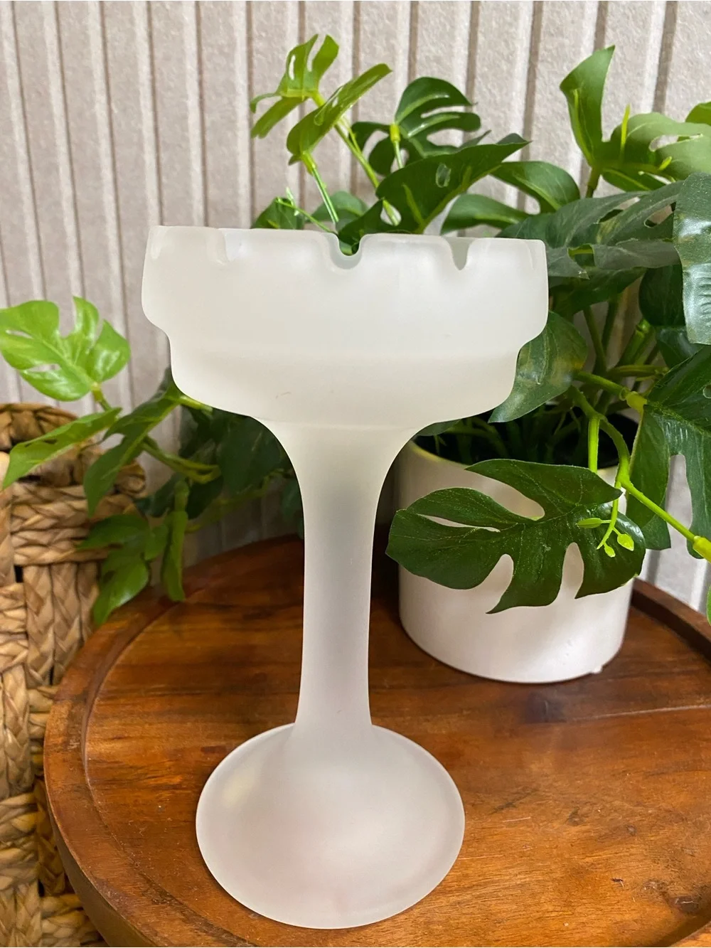 Partylite Frosted Glass Satin Pedestal Fairy Lamp Base Only Clairmont Cottage